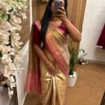 BANARASI TISSUE SILK SAREE IN GOLDEN PINK