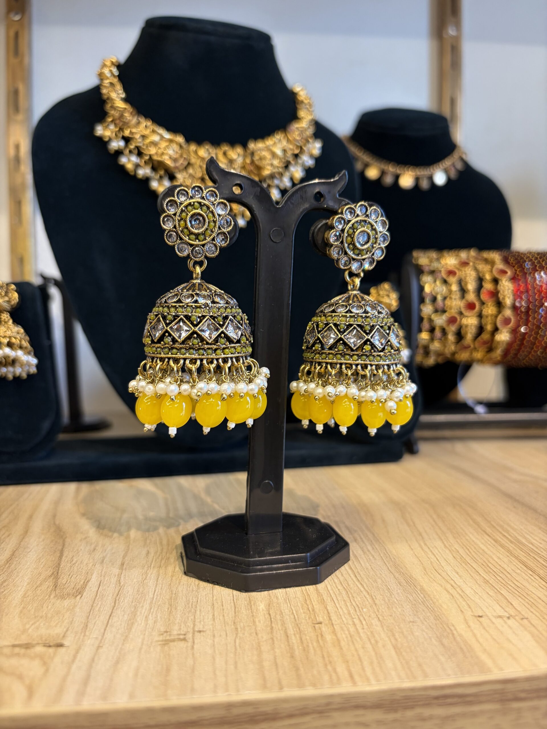 A perfect haldi or sangeet wear jhumkas FOR traditional, halfsaree, weddingoutfit, bridalwear , southindian , handwork, engagement outfit, kerala halfsaree