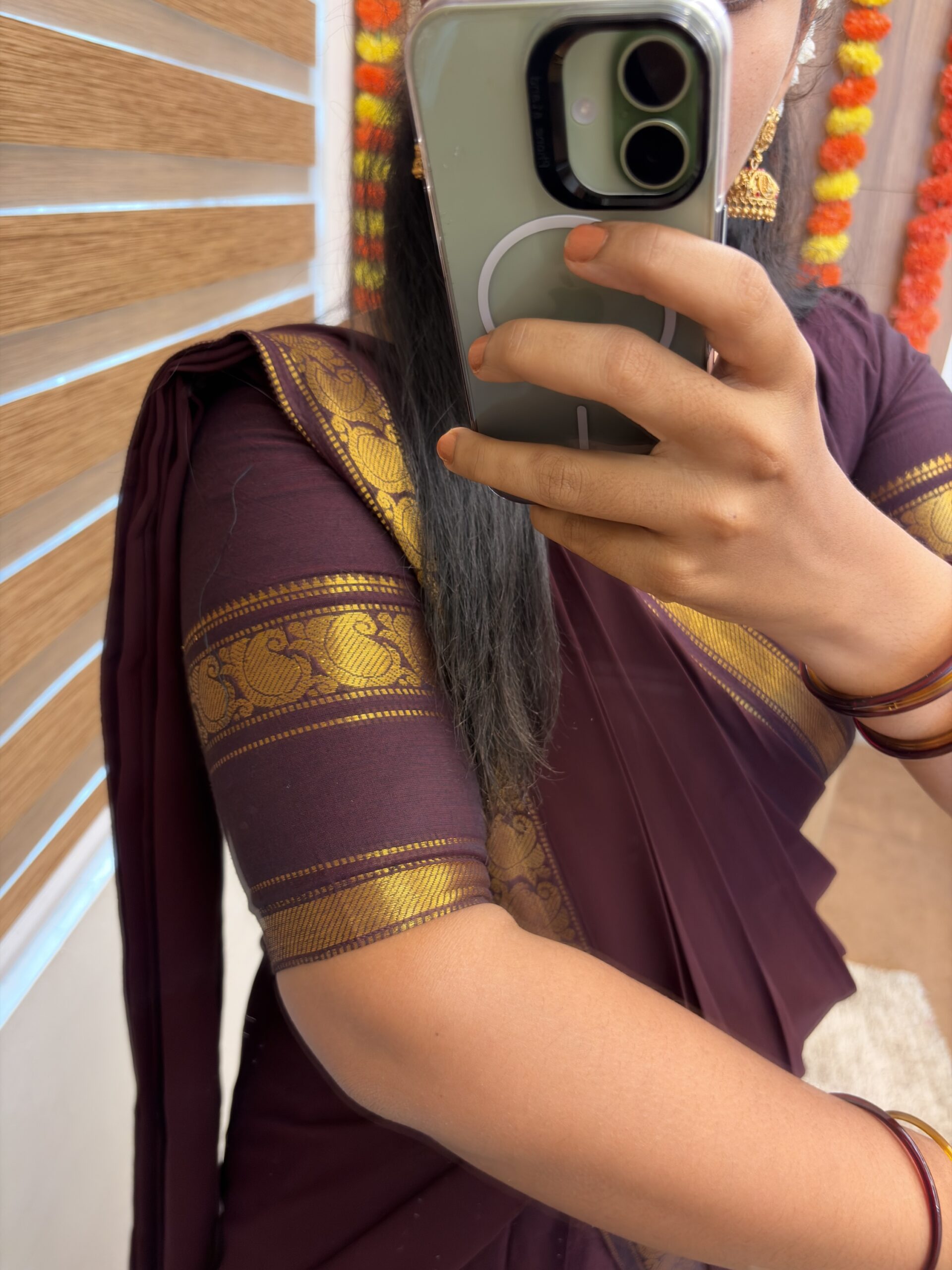 ONAM SPECIAL KANCHI COTTON HALFSAREE IN COFFEE BROWN FOR traditional, halfsaree, weddingoutfit, bridalwear , southindian , handwork, engagement outfit, kerala halfsaree