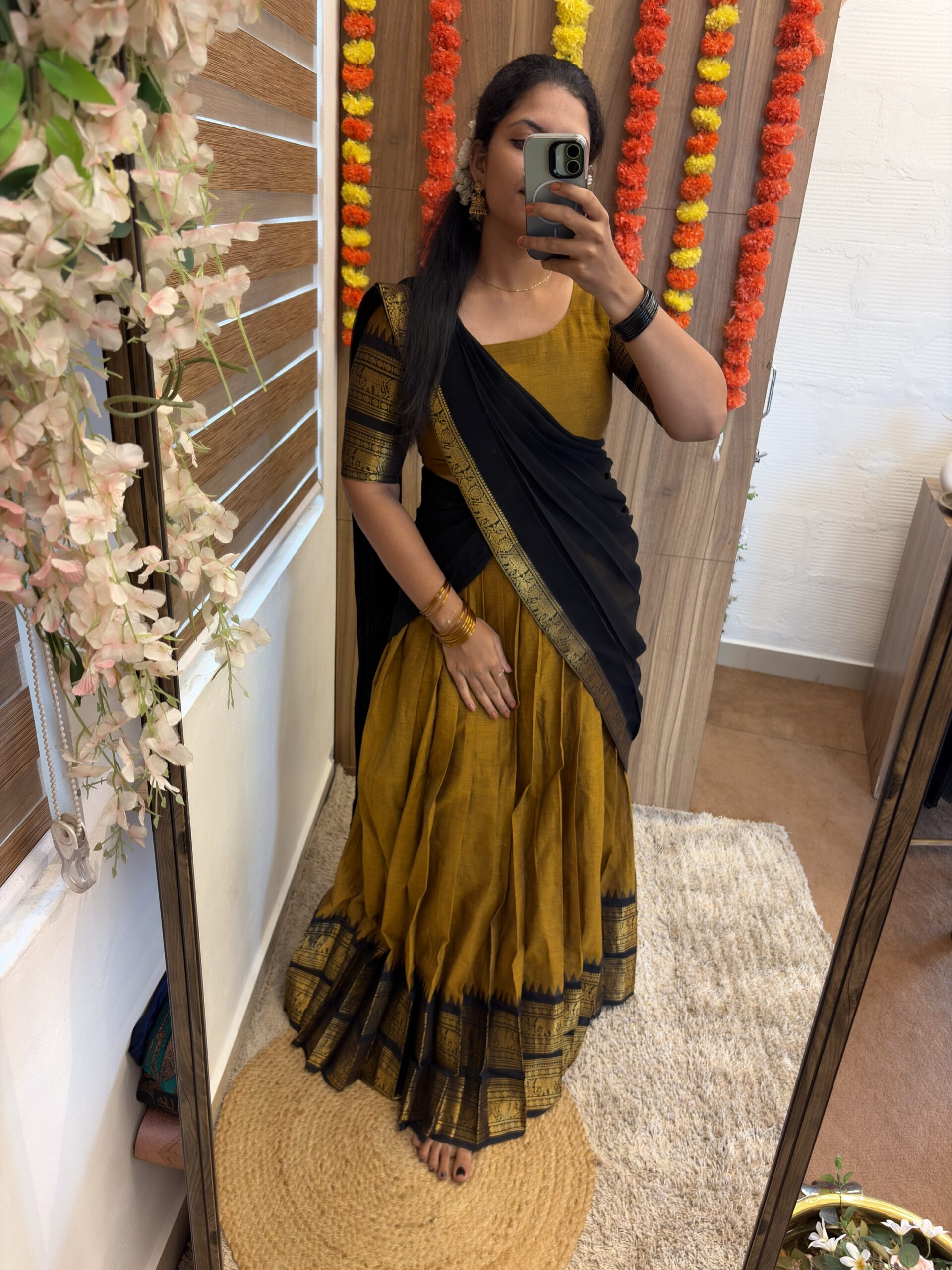 ONAM SPECIAL KANCHI COTTON HALFSAREE WITH RETAPETA BORDER FOR traditional, halfsaree, weddingoutfit, bridalwear , southindian , handwork, engagement outfit, kerala halfsaree